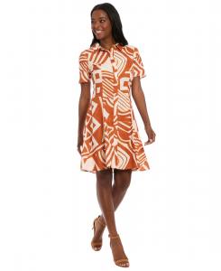 Женское платье-рубашка с коротким рукавом London Times, Orange