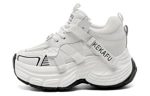 Кроссовки KEKAFU женские белые 101 на низкой платформе