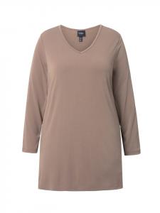 Длинная рубашка серо-коричневого цвета Ulla Popken