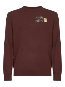 Свитер с вышитым логотипом и круглым вырезом Mc2 Saint Barth, коричневый