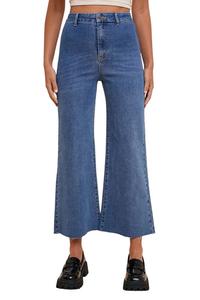 Джинсы момо синего цвета укороченные с широкими штанинами AnnieWear