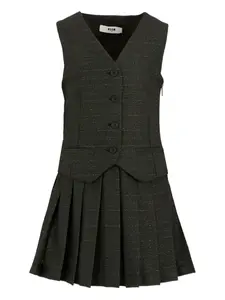 Платье без рукавов с плиссе MSGM Kids, черный