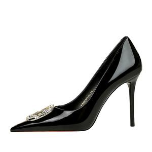 Женские туфли на высоком каблуке QITUMAUL, Black[Heel Height 9.5Cm]