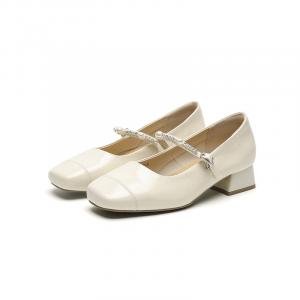 Туфли Мэри Джейн на массивном каблуке 3,2 см, женские JOSINY, Nude Pink