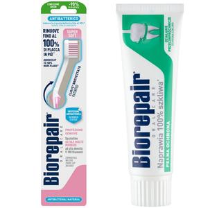 Зубная щетка Biorepair Curve Защита десен + Зубная паста Biorepair Полная защита 75 мл