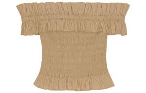 GANNI Женский топ-кроппер Milk Brown