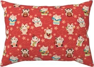 Pevtufa Наволочка с принтом японских манэки-нэко Japanese Maneki Cats