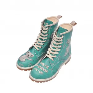 Ботинки на шнуровке DOGO, зеленый/бежевый