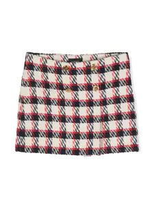 Твидовая юбка мини в клетку Versace Kids, красный