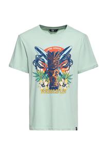 Футболка с принтом спереди в стиле ретро в магазине tiki surf shop "tikki-surf" King Kerosin, зеленый