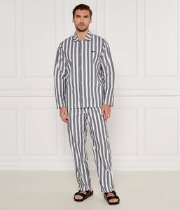 Пижама мужская Boss хлопковая в полоску, белый