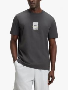 Футболка BOSS с коротким рукавом и принтом из хлопковой смеси HUGO BOSS, Dark Grey