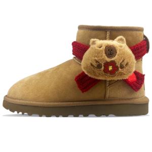 UGG Классические мини утепленные и износостойкие короткие снежные ботинки Women's Light Brown