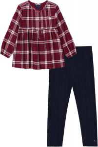 Комплект из 2 предметов: туника и леггинсы для девочек от Tommy Hilfiger, Jester Red Plaid/Navy Blazer