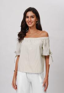 Блуза Anna Field Blouse, Khaki/White/Khaki