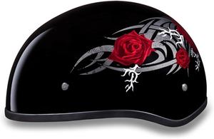 Мотоциклетный шлем Daytona Helmets с полушлемом - одобрен DOT [графика]…, Hi-Gloss Black, Rose