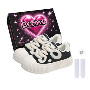 Boldi Kuki Женские скейтерские кроссовки лоу-топ черные (эксклюзивная коробка+носки), цвет Black (Exclusive Box+Socks)