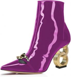 Женские ботильоны FSJ, закрытые, с острым носком, золотой каблук с цепочкой и боковой молнией, элегантные, для вечеринки и повседневной носки, обувь, размеры 37-44