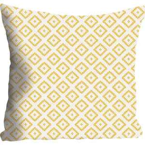 Подушка Dekokissen Nina Чехол для подушки, маленькие квадраты, желтый, узор, современный, геометрический, веселый Queence, Gelb + bedruckt