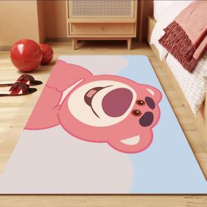 Budis Ковер 120х160 см для спальни/детской комнаты, утолщенный, звукоизолирующий, с рисунком Strawberry Bear-09