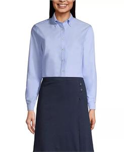 Женская рубашка-оксфорд с длинным рукавом Lands' End, синий