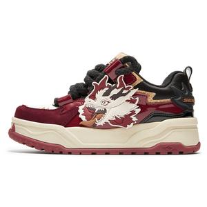 Кроссовки SENGUOGUO Skateboarding Shoes Unisex Low-top Black/beige/red, цвет Burgundy