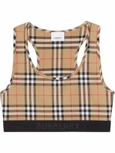 Спортивный бюстгальтер в клетку Vintage Check BURBERRY, нейтральный