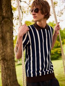 Поло с рельефной полоской Ben Sherman, Dark Navy/Multi