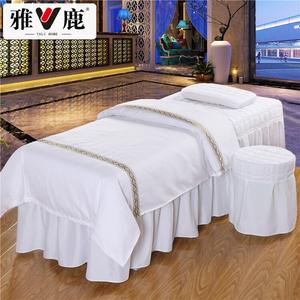 Yalu Комплект постельного белья из 4 предметов, 180x60 см, белый, волнистая полоска