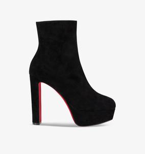 Loo booty 130 велюровые ботильоны на каблуке Christian Louboutin, черный
