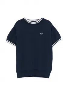 Футболка с короткими рукавами и полосатой отделкой Fay Kids, синий