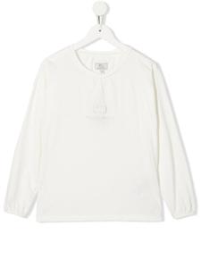 Woolrich Kids футболка из органического хлопка с вышитым логотипом, белый