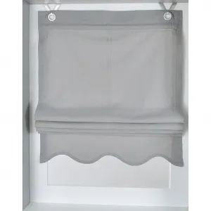 Короткая римская штора Olivia с крючками для подвешивания без сверления, непрозрачная, хлопок, с крючками для подвешивания Kutti, серый