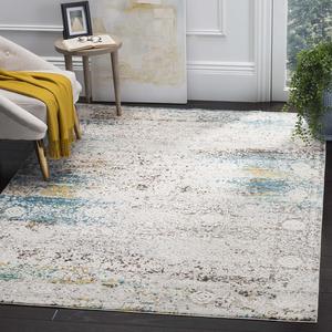 Ковер SAFAVIEH, 275 x 366 см, Aria Collection, Blue & Creme, дизайн Boho Chic Distressed, не линяет и прост в уходе, идеален для помещений с высокой проходимостью в гостиной, спальне (ARA183B)