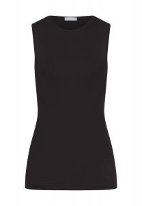 Майка, круглый вырез, без рукавов, однотонная, женская HANRO, черный