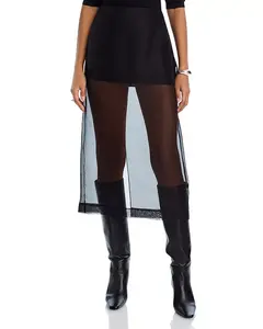 Юбка из шелковой органзы Frame, черный