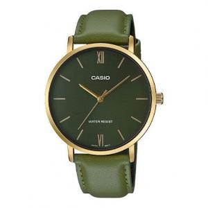 Часы CASIO Quartz Waterproof Mens Dark Green Analog, зеленый