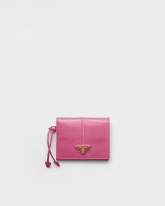 Маленький кожаный кошелек Prada, розовый
