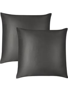 2 шелковые наволочки 80x80 см Enna в цвете антрацит Aspero, 80x80 см