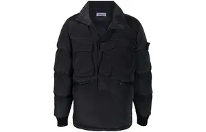 Пуховик мужской Stone Island, серый / черный / светло-серый