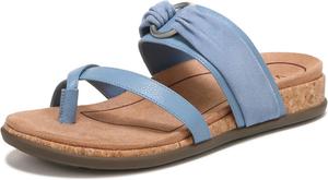 Женские сандалии Vionic Copal Landyn с ремешками- поддерживающие и удобные сандалии с скрытой ортопедической стелькой, обеспечивающей поддержку свода стопы, стабильность и амортизацию, размеры 5-12, синий