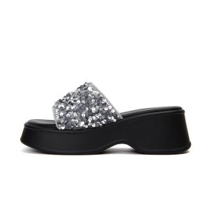 Шлепанцы женские Pt'Son, серебряный