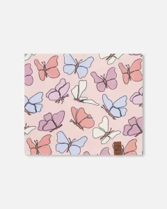 Эластичный трикотажный топ без бретелей, розовый с принтом бабочек Deux Par Deux