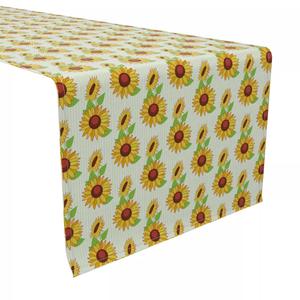 Настольная дорожка, 100 % хлопок, 16x72 дюйма, «Садовые подсолнухи».