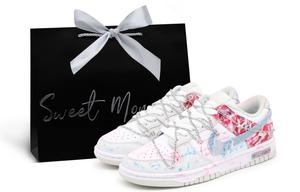 Nike Кроссовки для скейтбординга Dunk Orange Burg Factory, износостойкие, унисекс, синие и красные