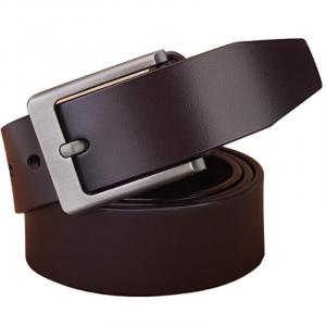 WARRIOR Мужской кожаный ремень из коровьей кожи шириной 3.8 см, Coffee