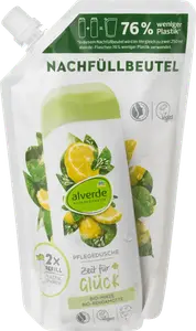 Гель для душа в сменной упаковке Time for Happiness Organic Mint Organic Bergamot 500мл alverde NATURKOSMETIK