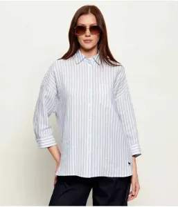 Льняная рубашка WKDPANETTO relaxed fit Weekend Maxmara, небесно-голубой