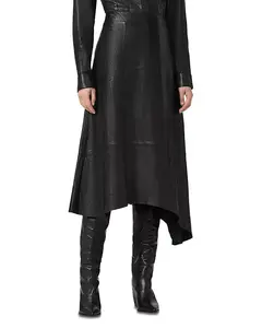 Кожаная юбка Gia lea Allsaints, черный