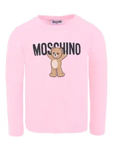 Лонгслив с принтом Teddy Bear Moschino Kids, розовый